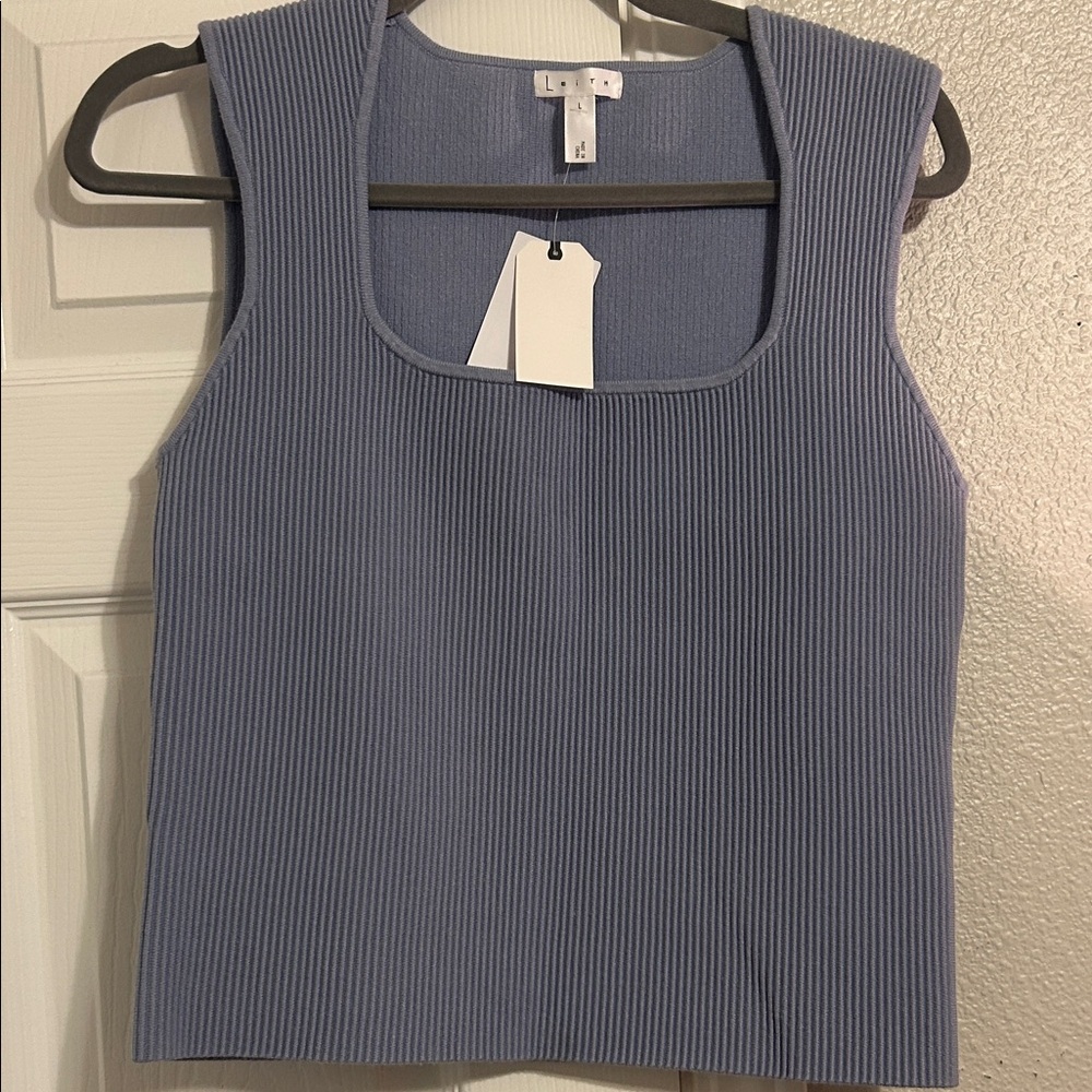 Leith Ribbed Tank Top in Blue